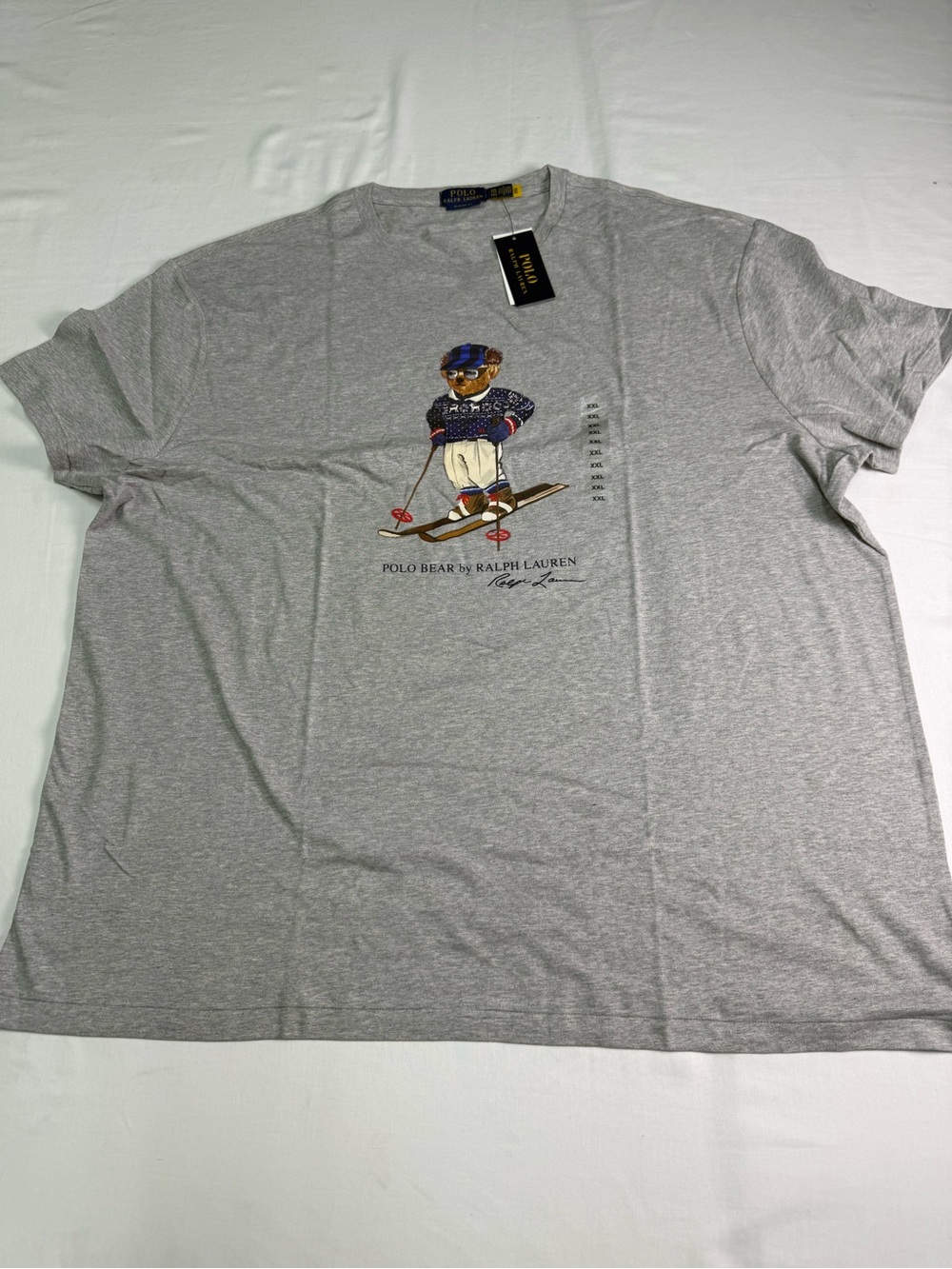 Polo Ralph Lauren Big & Tall Grey Ski Polo Bear Graphic Crew-Neck Shirt XXL/TTG